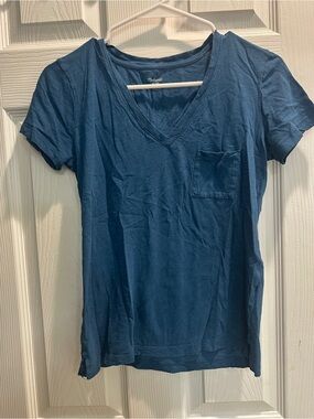 Madewell Women's V-Neck Pocket Tee - Teal